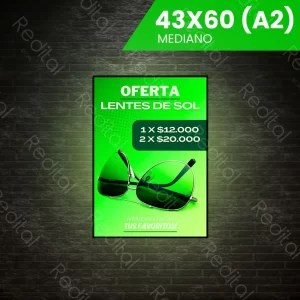 Panel led 43x60 de Redital tamamaño A2. Caja de luz de alto brillo cartel luminoso