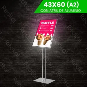 Led Panel A2 43x60, con atril de aluminio